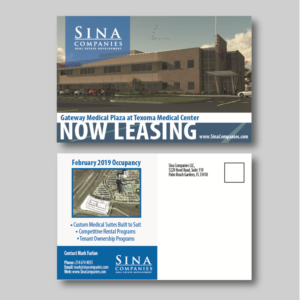 Postcard Design by Tom-Robinson for Sina Companies LLC | Design #17326495