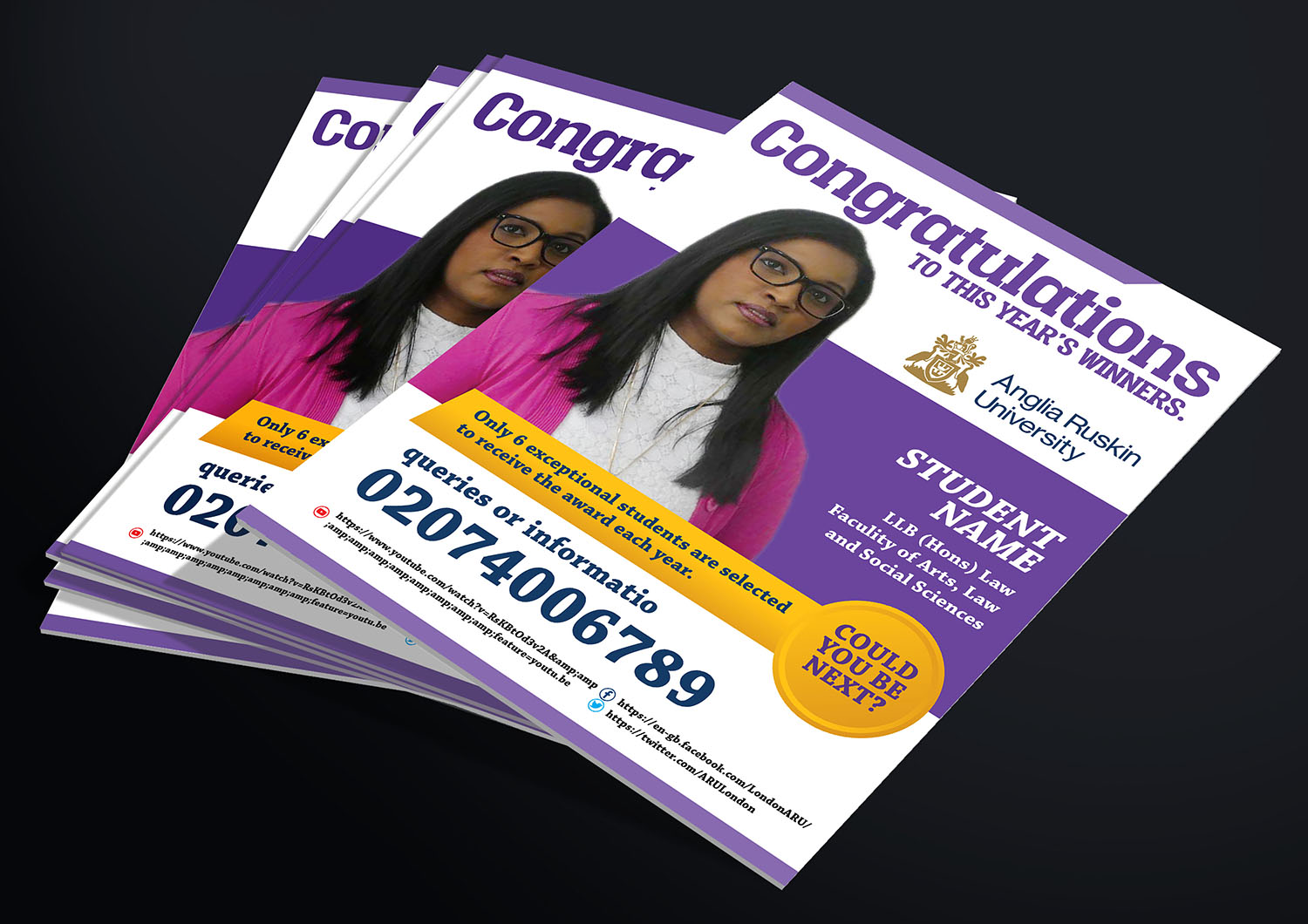 Flyer Design by Deziners Zone for Anglia Ruskin University London | Design #18606004