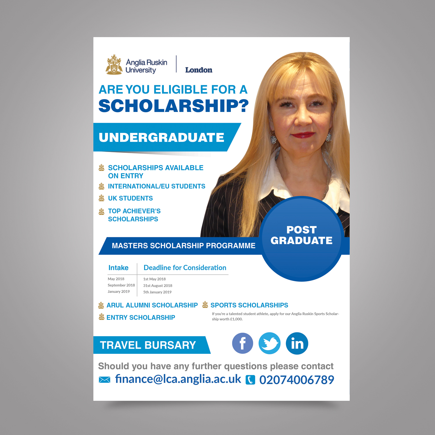 Flyer Design by TuktukiShree for Anglia Ruskin University London | Design #18645085