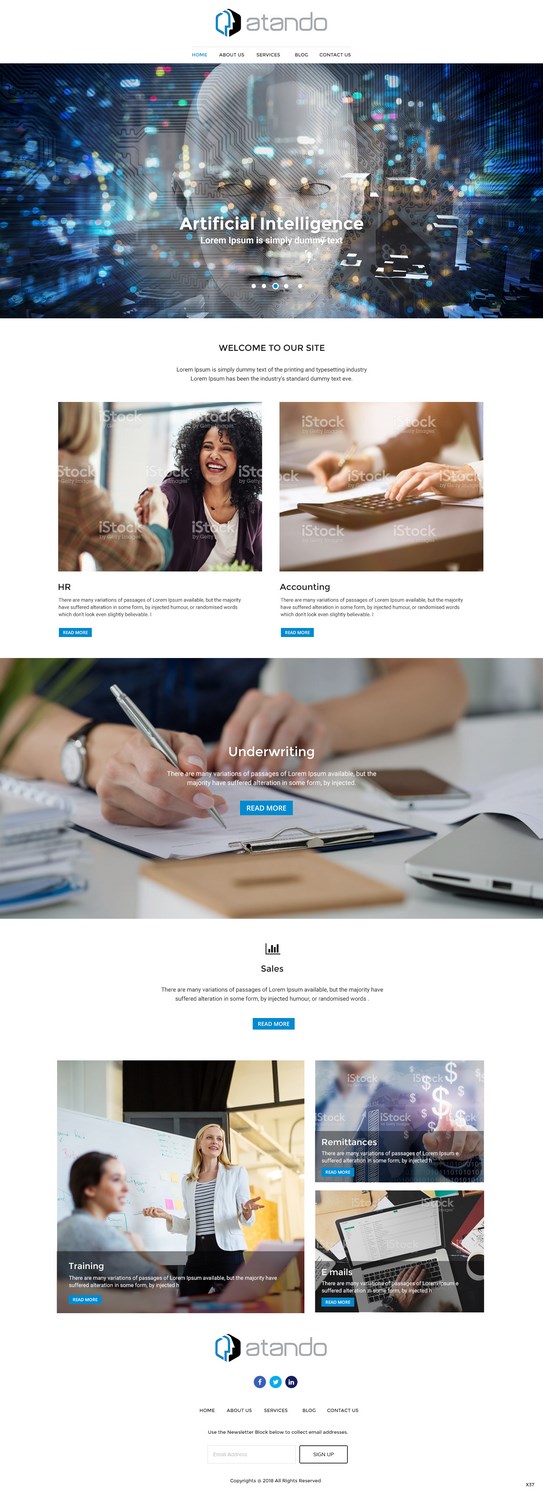 Squarespace Design by pb for Atando Technologies, LLC | Design #17345836
