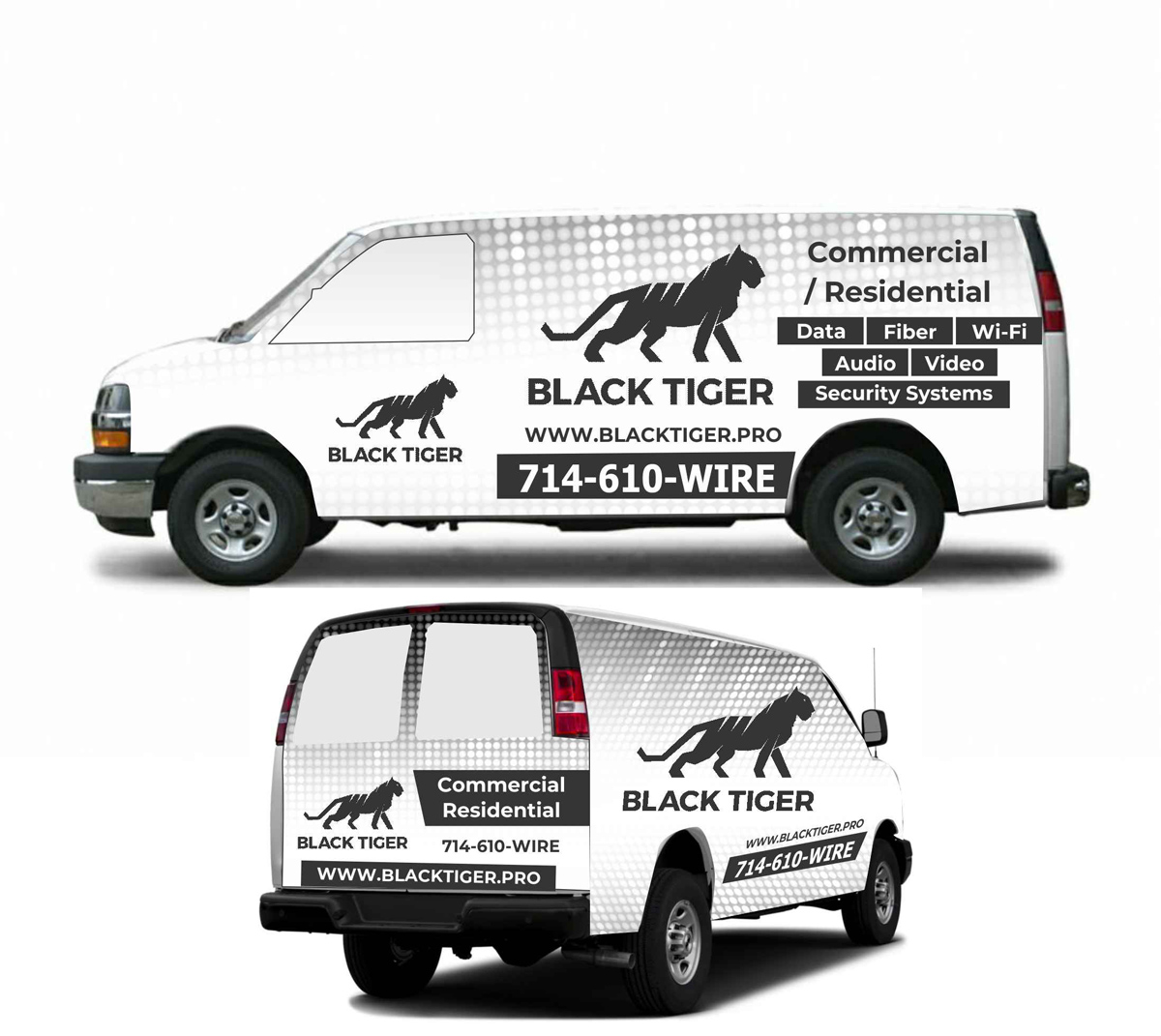 Bold, Serious, Contractor Car Wrap Design for Black Tiger by