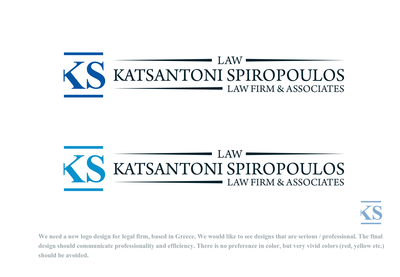 Logo Design by Aqeel Momin for Katsantonis - Spiropoulos Law Firm | Design #17405120