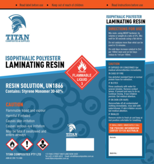 Fibreglass Resin Label - Titan Composites & Supplies | Packaging Design by ATUL SOOD