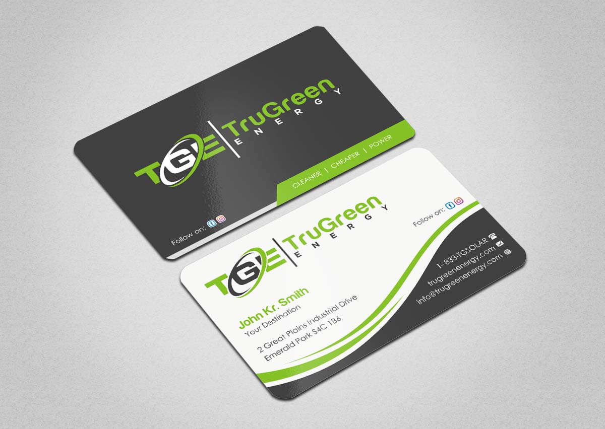 Design de Carte de Visite par INDIAN_Ashok pour TruGreen Energy | Design #17344664