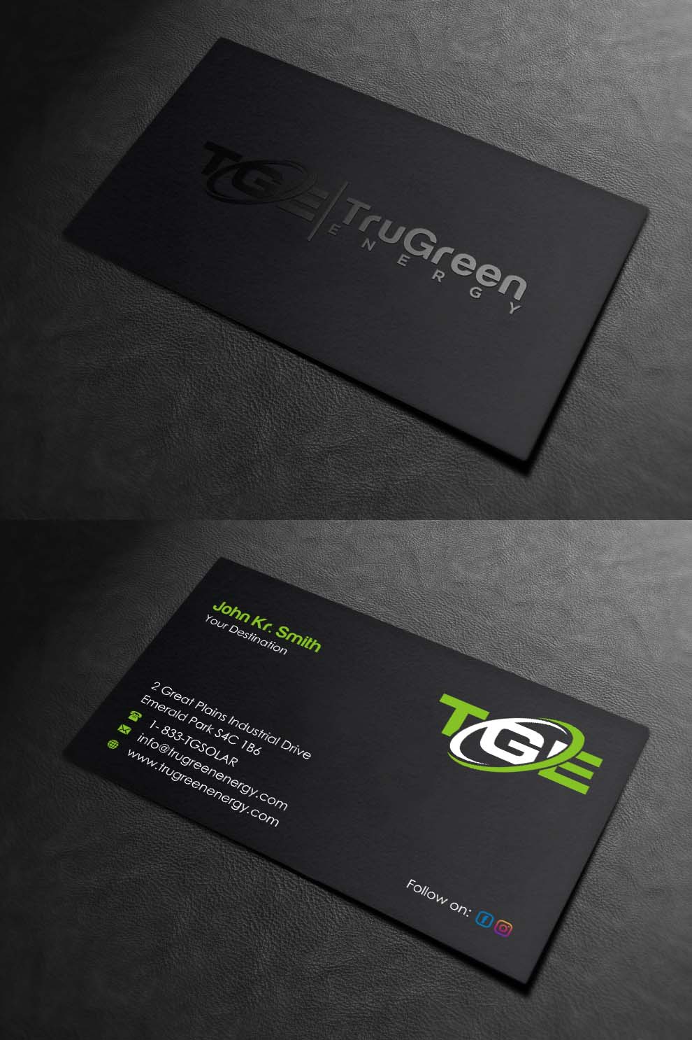 Business Card Design by INDIAN_Ashok for TruGreen Energy | Design #17344670