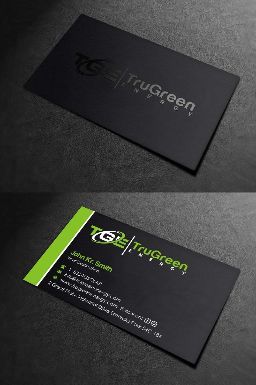 Business Card Design by INDIAN_Ashok for TruGreen Energy | Design #17344671