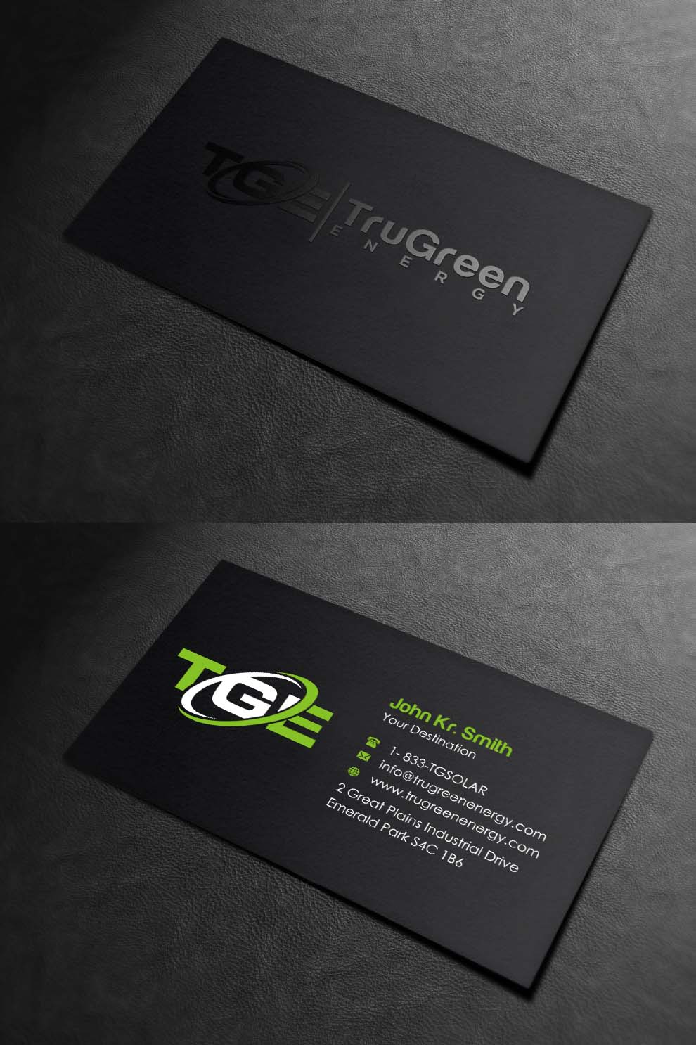 Business Card Design by INDIAN_Ashok for TruGreen Energy | Design #17344672
