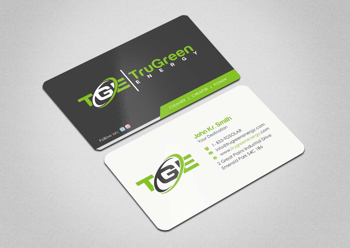 Business Card Design by INDIAN_Ashok for TruGreen Energy | Design #17344682