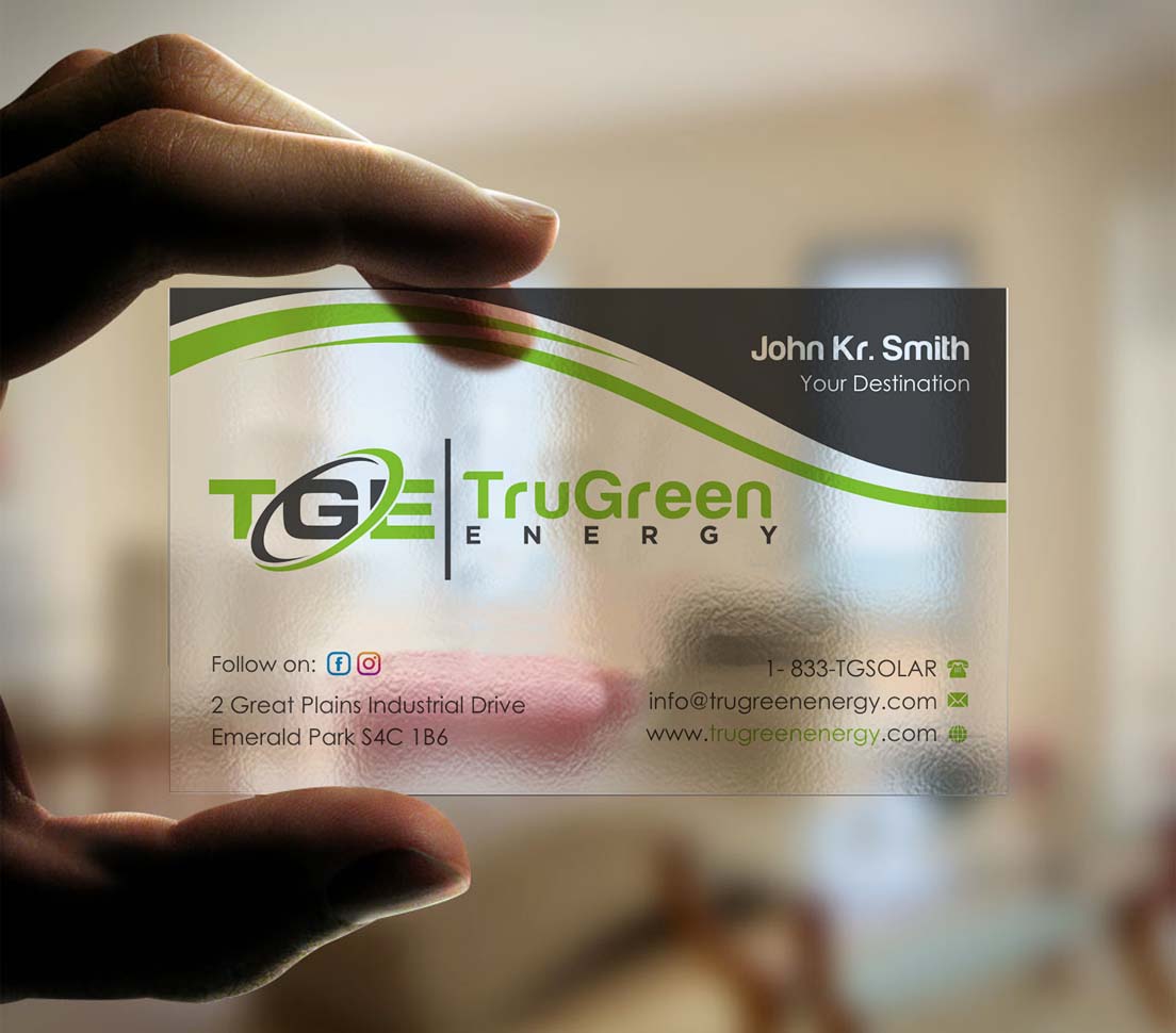Business Card Design by INDIAN_Ashok for TruGreen Energy | Design #17344685
