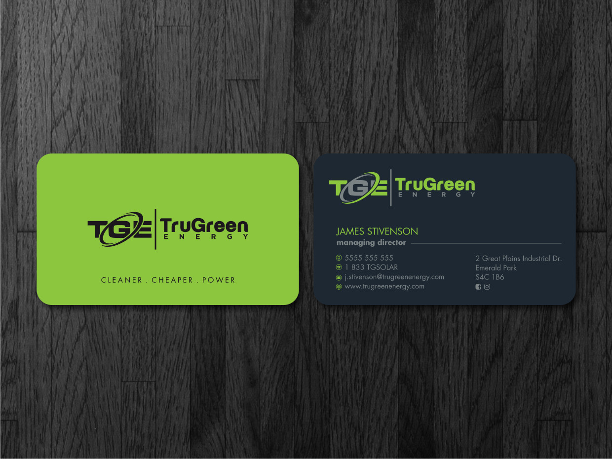 Business Card Design by Atvento Graphics for TruGreen Energy | Design #17378780