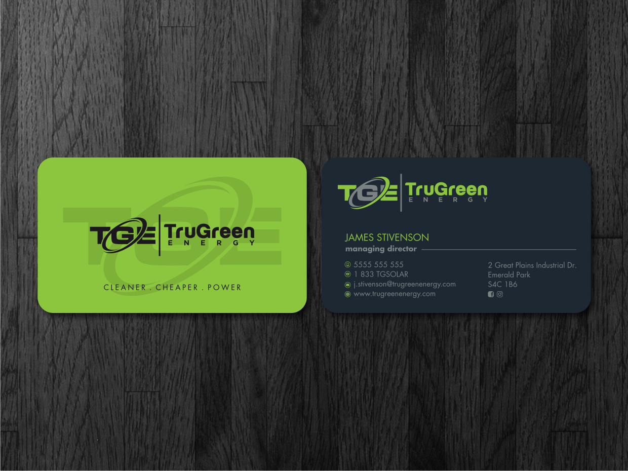 Business Card Design by Atvento Graphics for TruGreen Energy | Design #17381001