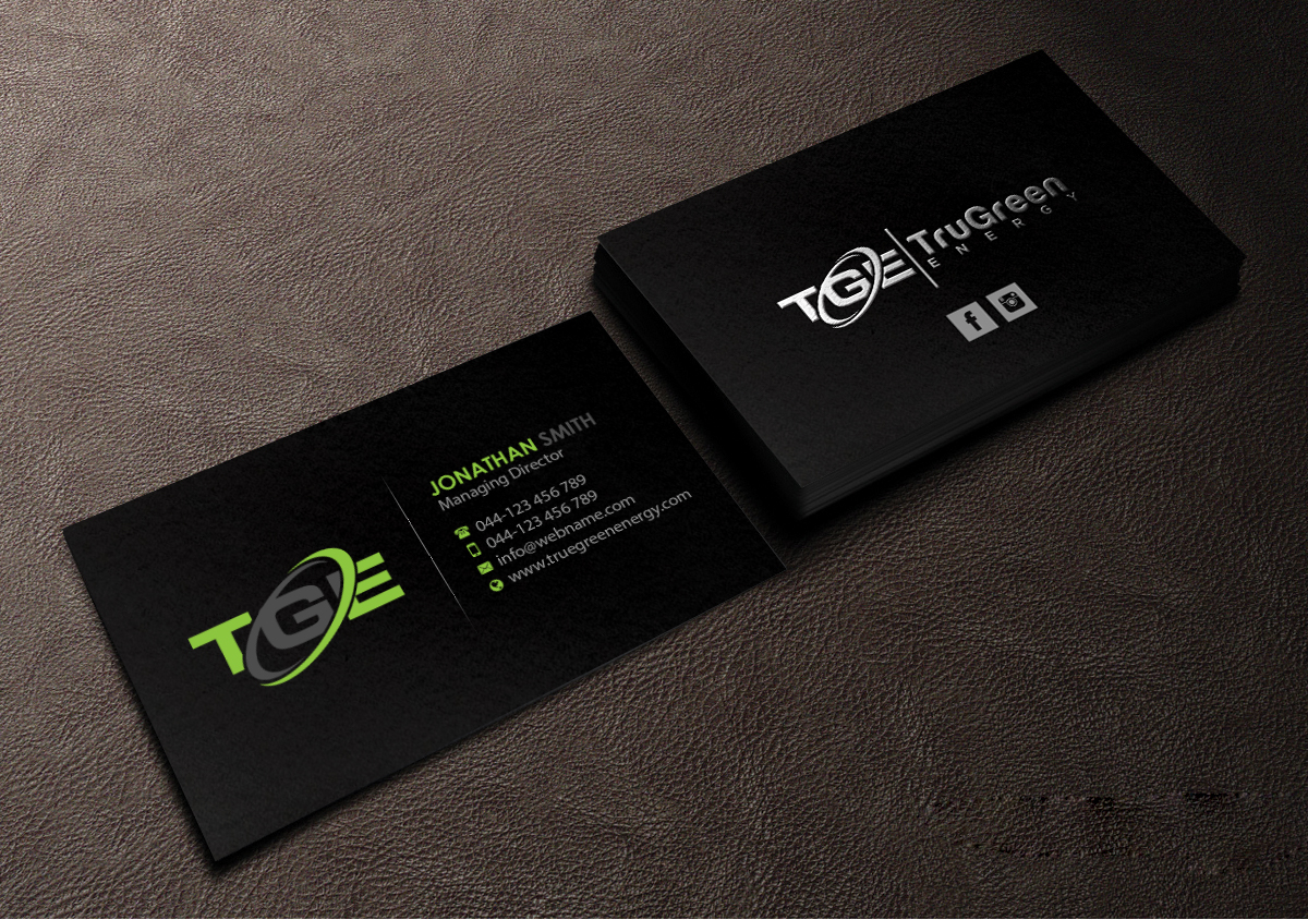 Business Card Design by Creations Box 2015 for TruGreen Energy | Design #17338514