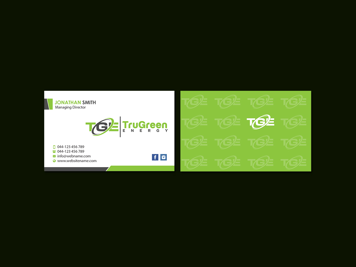 Business Card Design by Creations Box 2015 for TruGreen Energy | Design #17338517