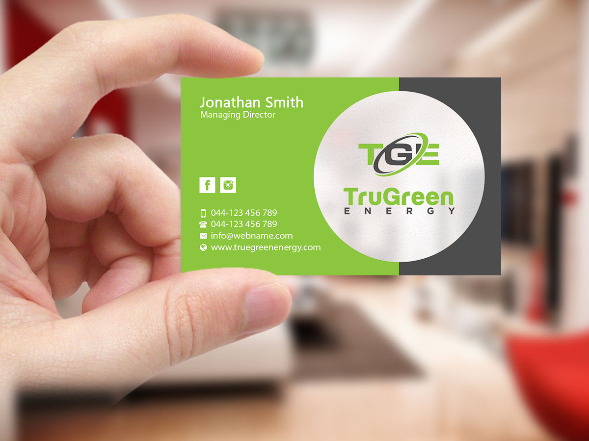 Diseño de Tarjeta de Presentación por Creations Box 2015 para TruGreen Energy | Diseño #17338521