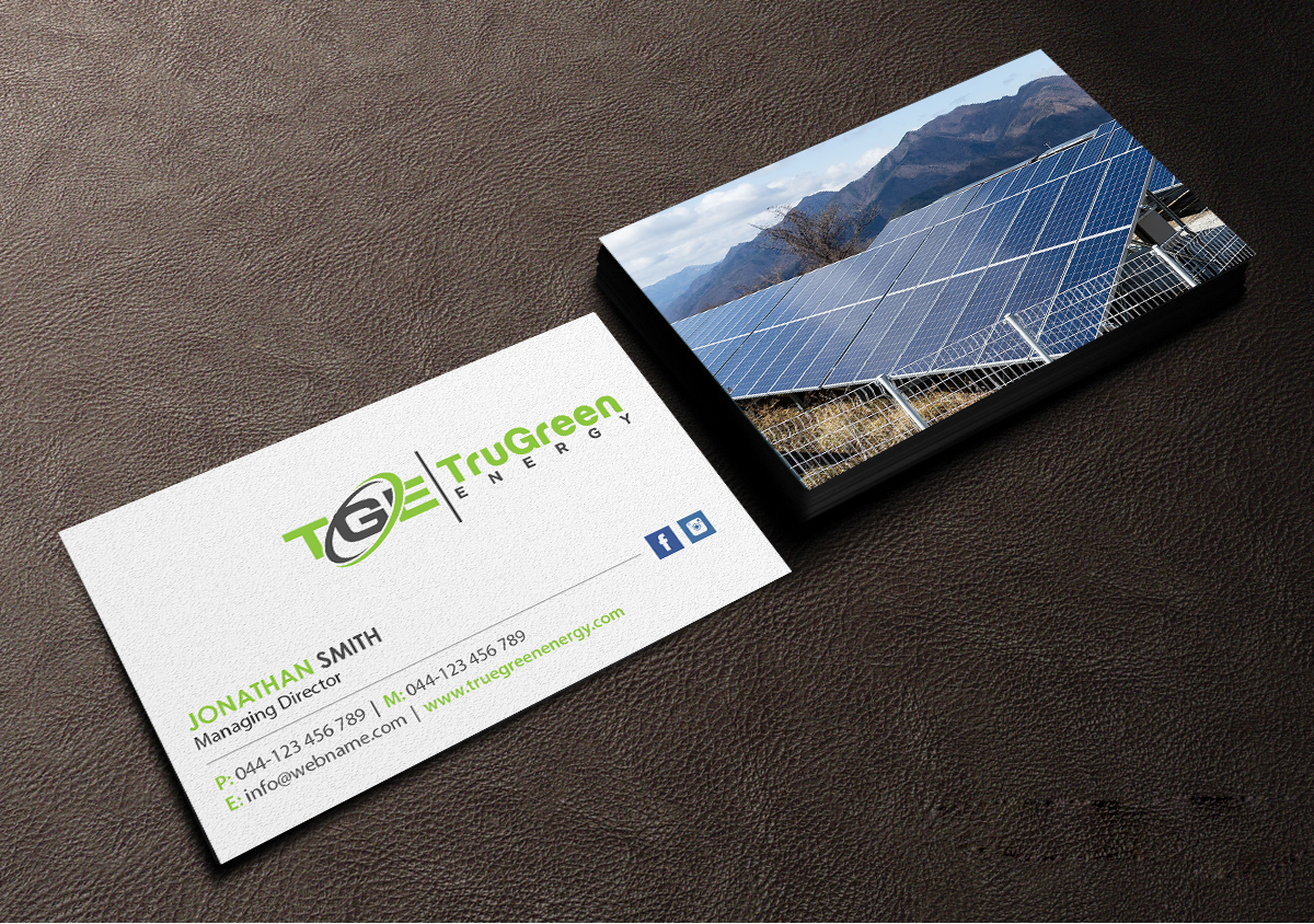 Business Card Design by Creations Box 2015 for TruGreen Energy | Design #17338524