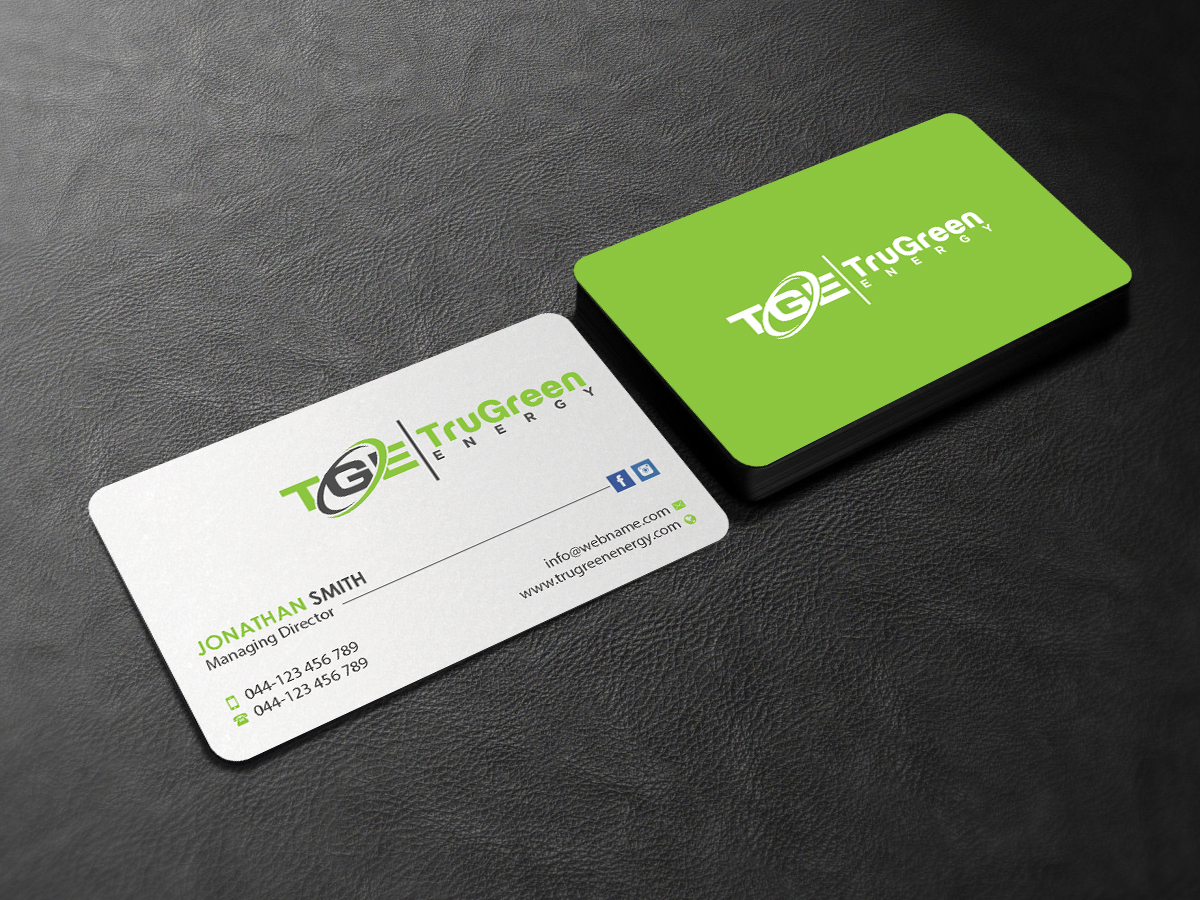 Business Card Design by Creations Box 2015 for TruGreen Energy | Design #17338556