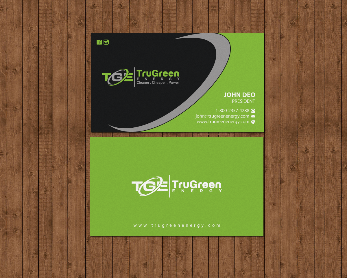 Business Card Design by Brand aid for TruGreen Energy | Design #17335409