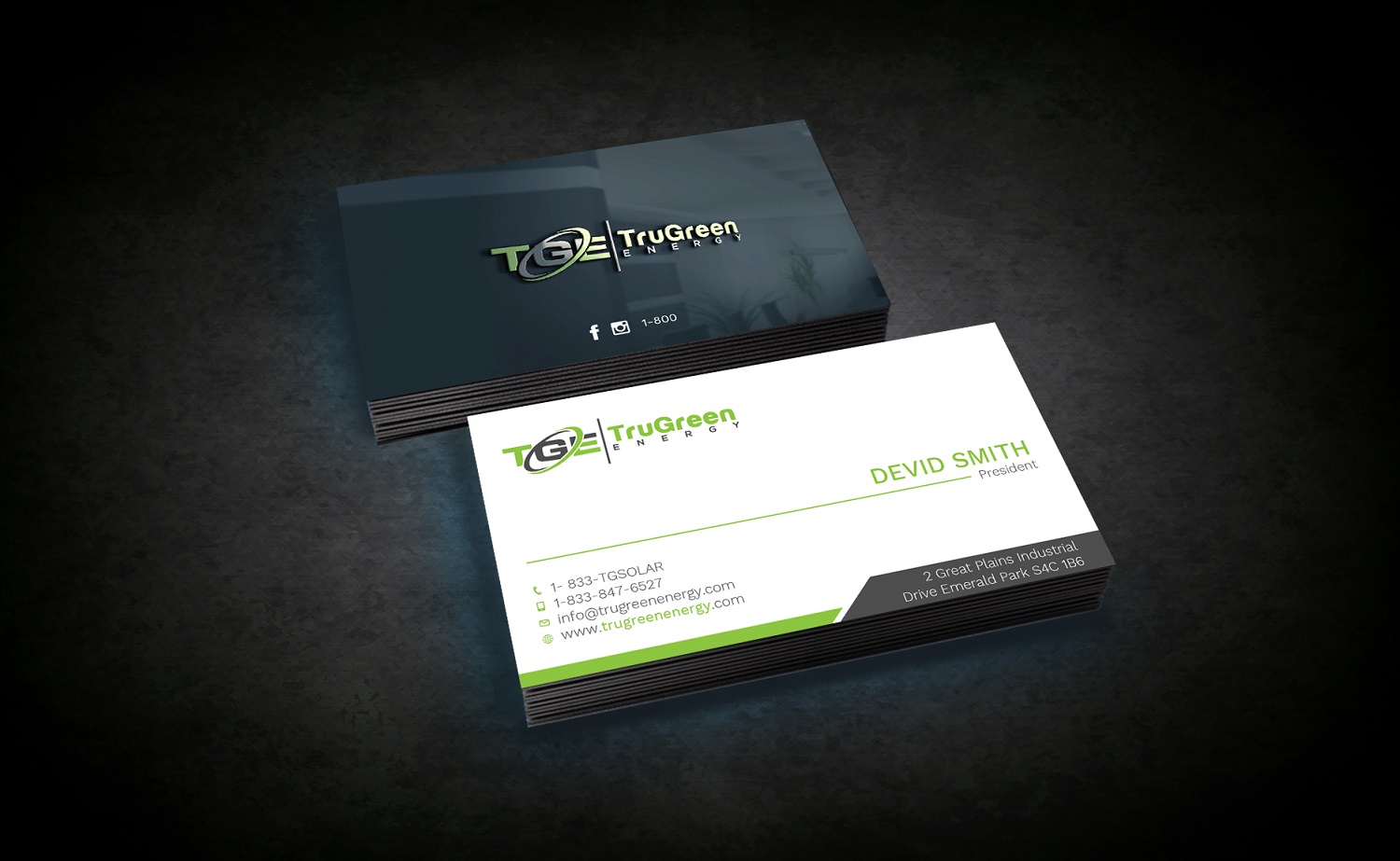 Business Card Design by Tripti Ranjan Gain for TruGreen Energy | Design #17341001