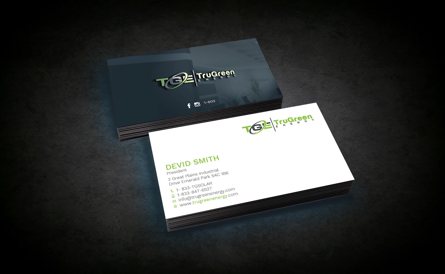 Business Card Design by Tripti Ranjan Gain for TruGreen Energy | Design #17341003