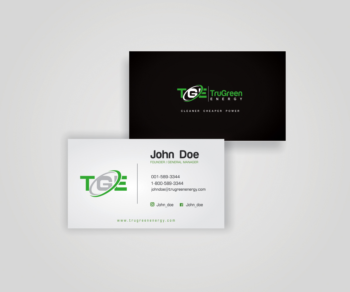 Design de Carte de Visite par Stella Essien pour TruGreen Energy | Design #17334041