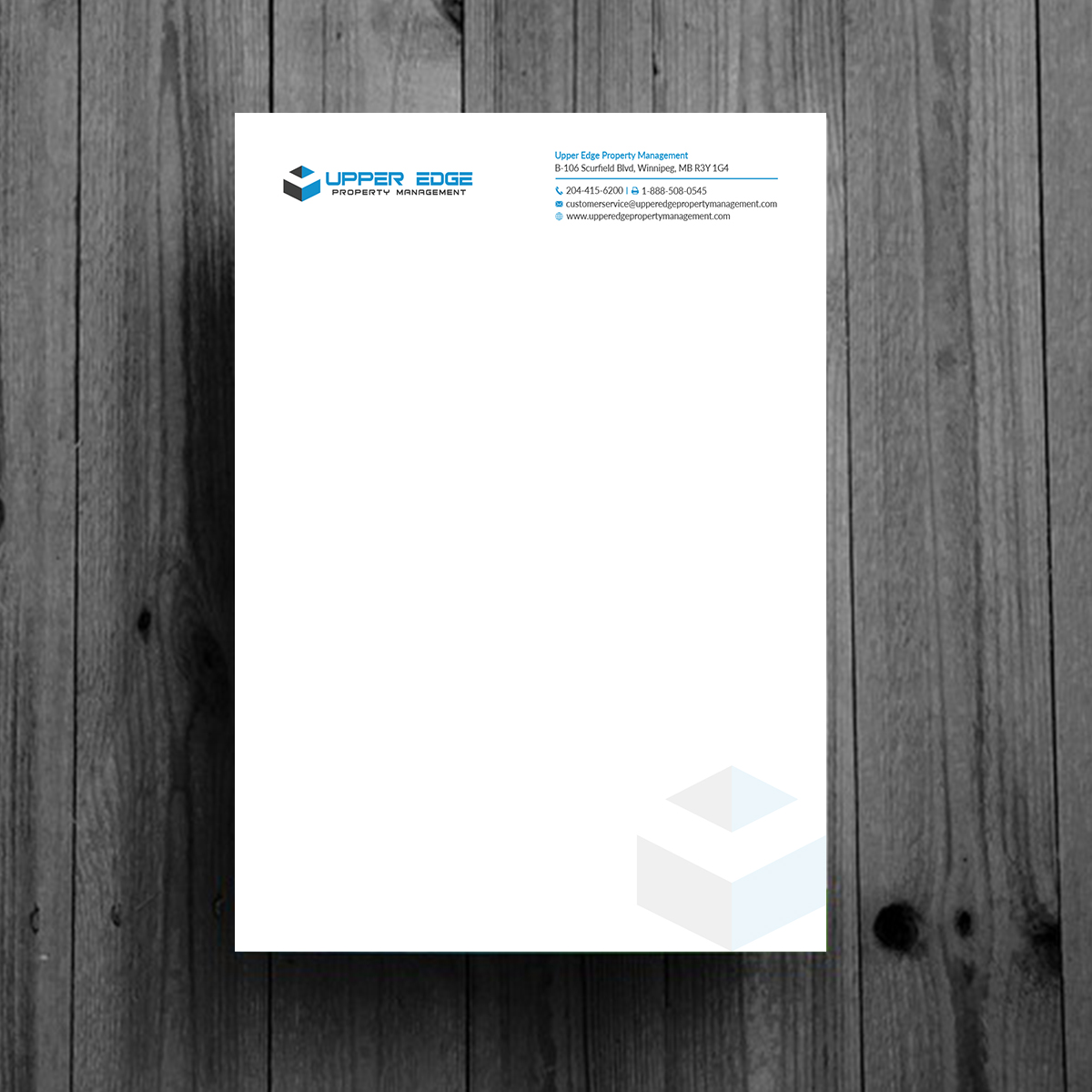 Stationery Design by Right_D for Upper Edge Property Management Inc. | Design #17348974