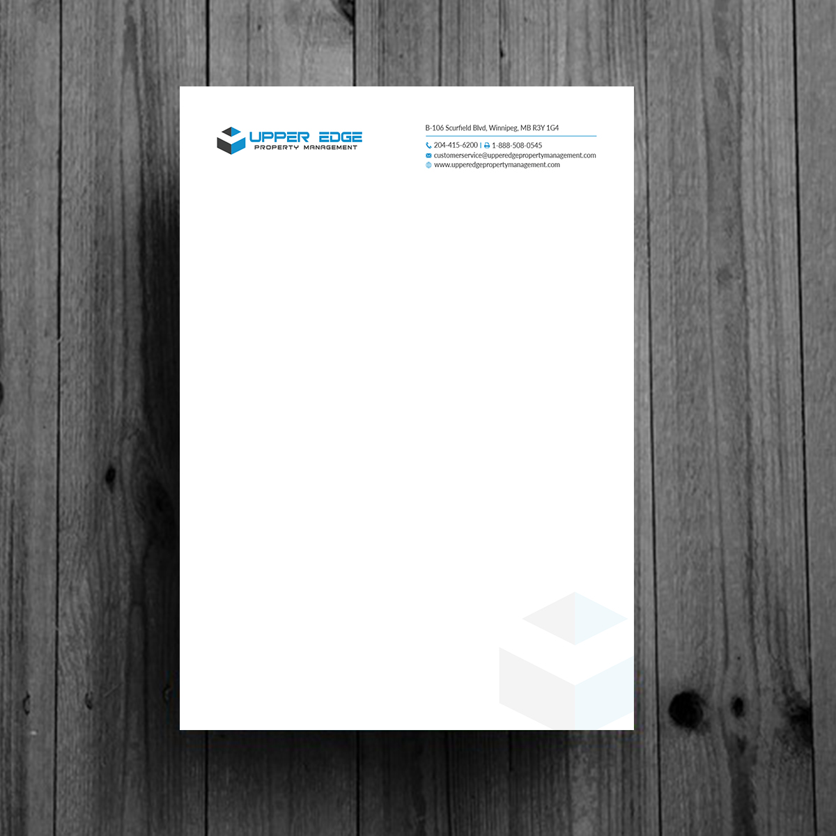 Stationery Design by Right_D for Upper Edge Property Management Inc. | Design #17349025