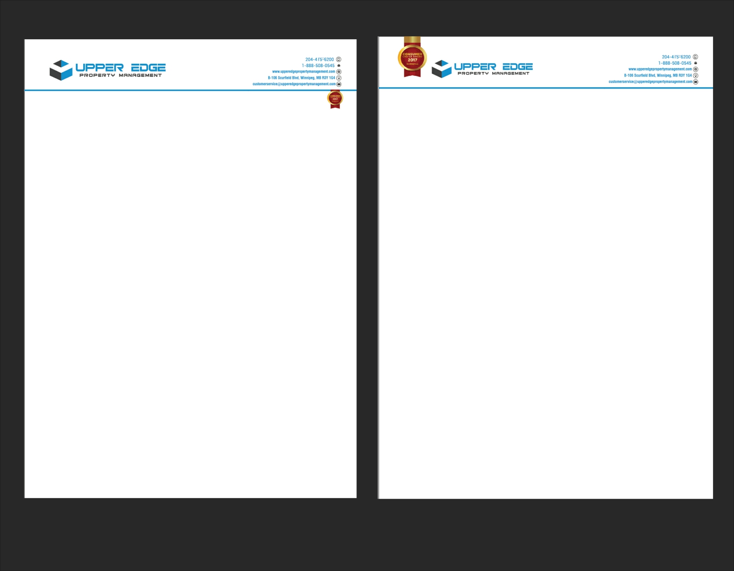 Stationery Design by Bia Artist for Upper Edge Property Management Inc. | Design #17348287