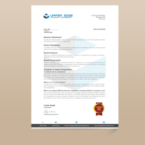 Stationery Design by bdesigner9 for Upper Edge Property Management Inc. | Design: #17367418