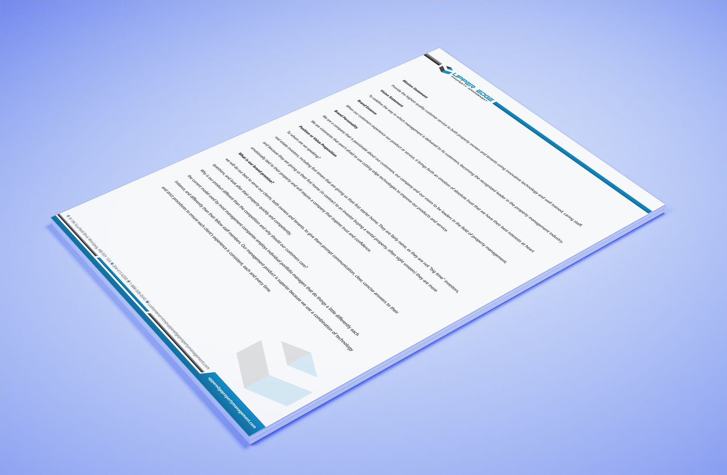 Stationery Design by Petter Goms for Upper Edge Property Management Inc. | Design #17428973