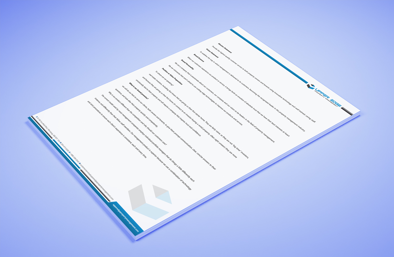 Stationery Design by Petter Goms for Upper Edge Property Management Inc. | Design #17429146