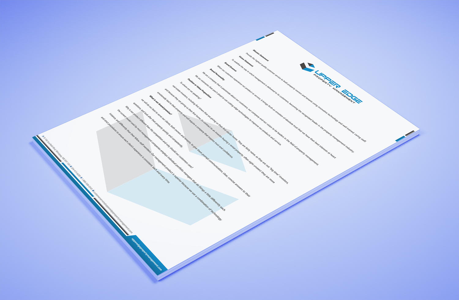 Diseño de Papelería por Petter Goms para Upper Edge Property Management Inc. | Diseño #17429431