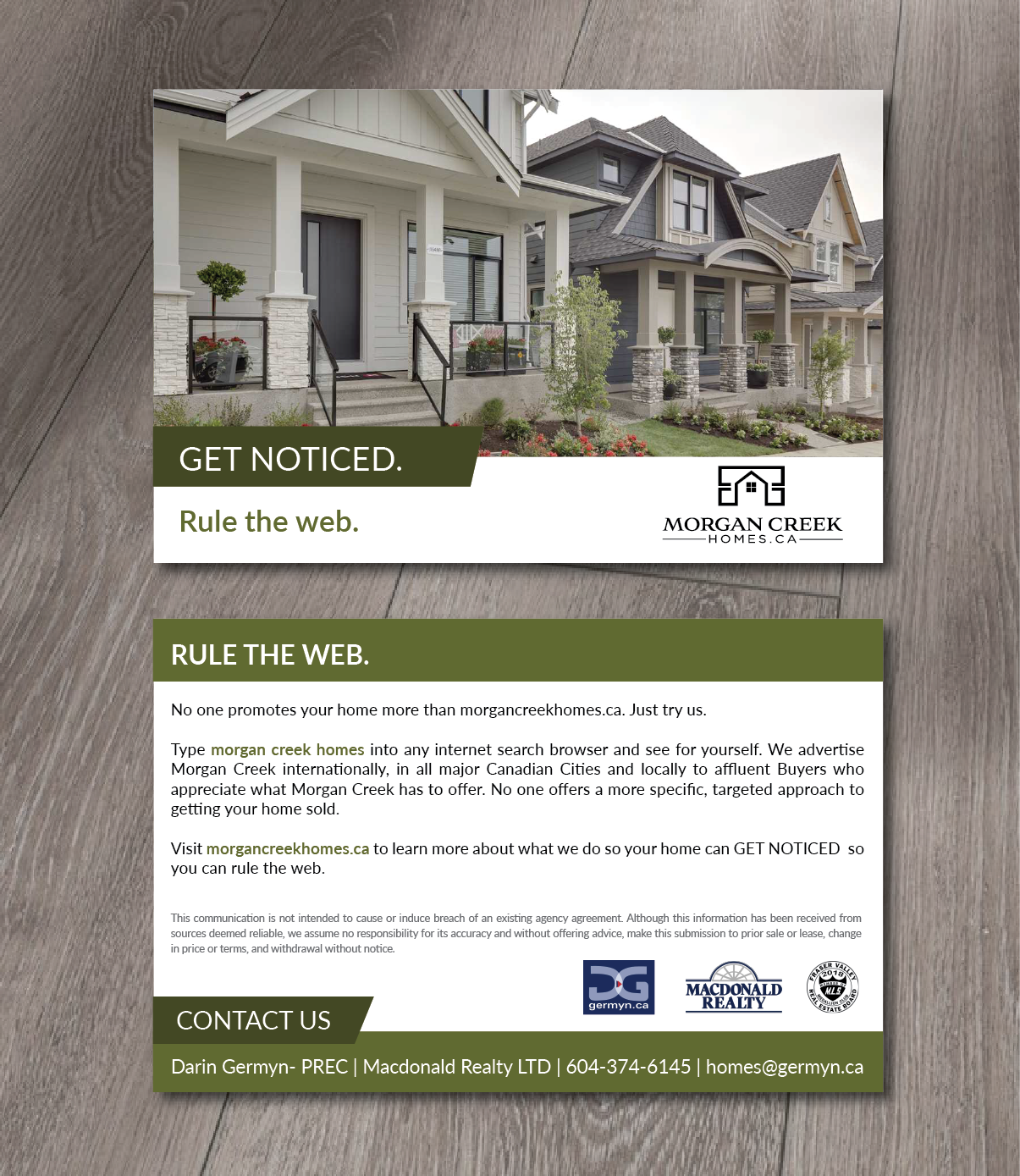Postcard Design by alex989 for Macdonald Realty | Design #17575225