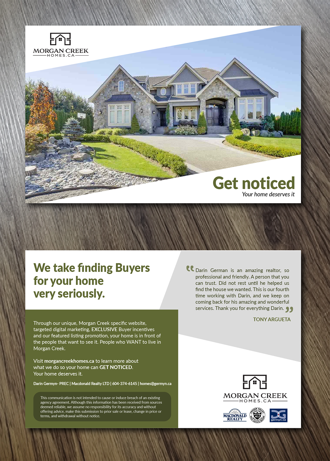 Postcard Design by Alexandar for Macdonald Realty | Design #17555401