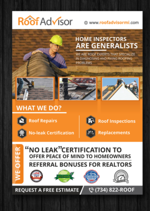 Roofing Company Realtor Marketing Flyer | Design de Flyer par ecorokerz
