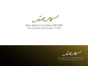 My initials: ICS, my name and title below, Dra. Ilana Cruz Silva, MD PhD, and below Dermatologista (Dermatologist in PT-BR) | Logo Design by dharlan