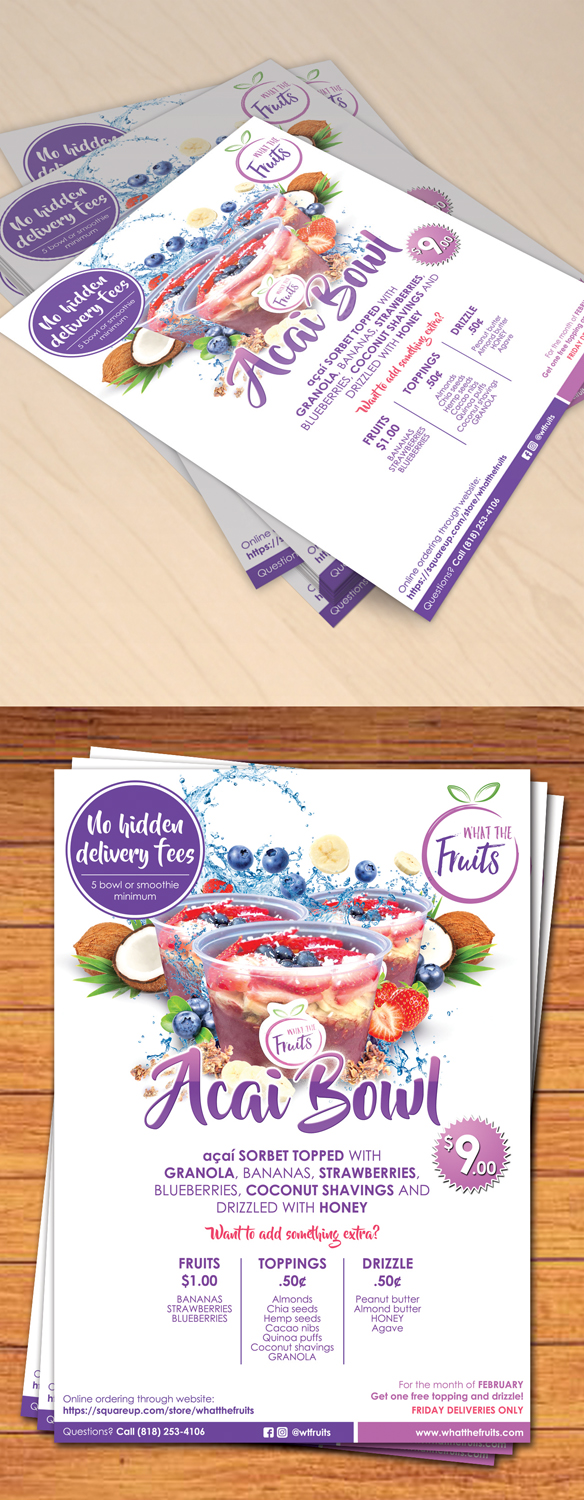 Flyer Design by Erkou for What The Fruits | Design #17378476