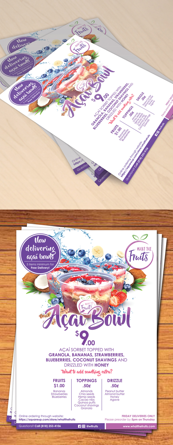 Flyer Design by Erkou for What The Fruits | Design #17465278