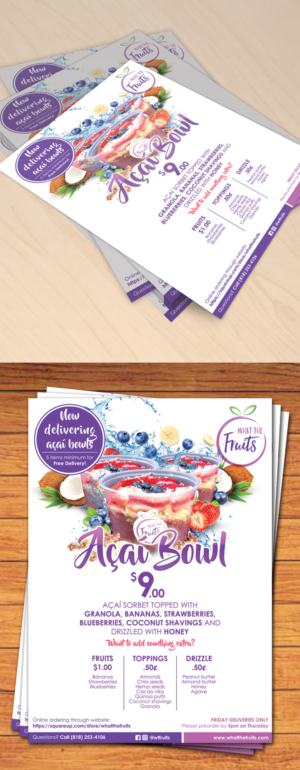 Flyer Design by Erkou for What The Fruits | Design: #17465278
