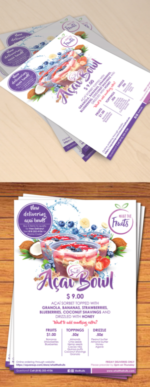 Flyer Design by Erkou for What The Fruits | Design: #17495359