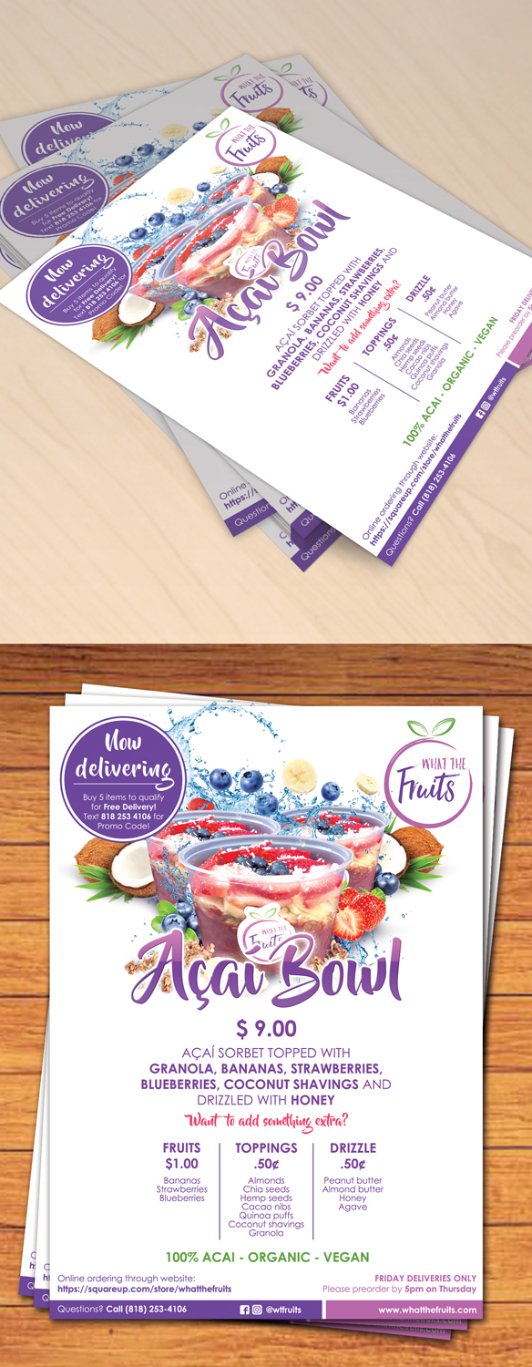 Flyer-Design von Erkou für What The Fruits | Design #17538899