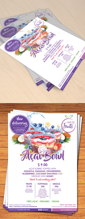 Flyer Design by Erkou for What The Fruits | Design: #17545000