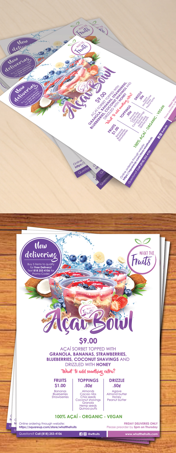 Design de Flyer par Erkou pour What The Fruits | Design #17564594