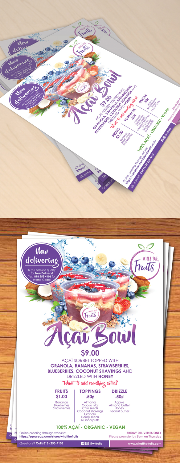 Flyer Design by Erkou for What The Fruits | Design #17572299
