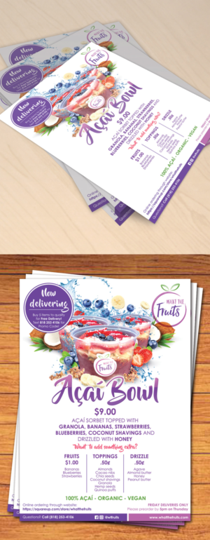 Flyer Design by Erkou for What The Fruits | Design: #17572299