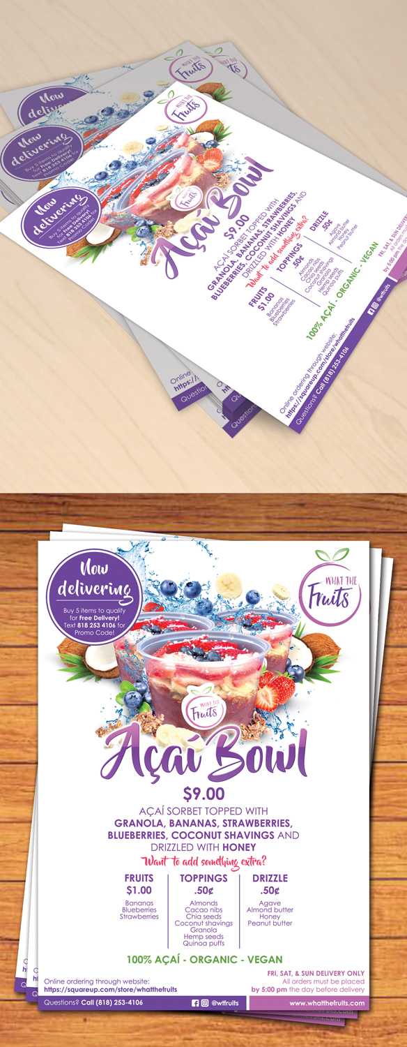 Flyer-Design von Erkou für What The Fruits | Design #17587909
