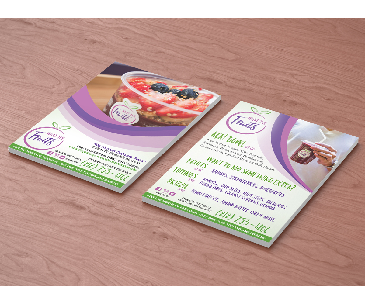 Flyer Design by tehboxcar for What The Fruits | Design #17561281