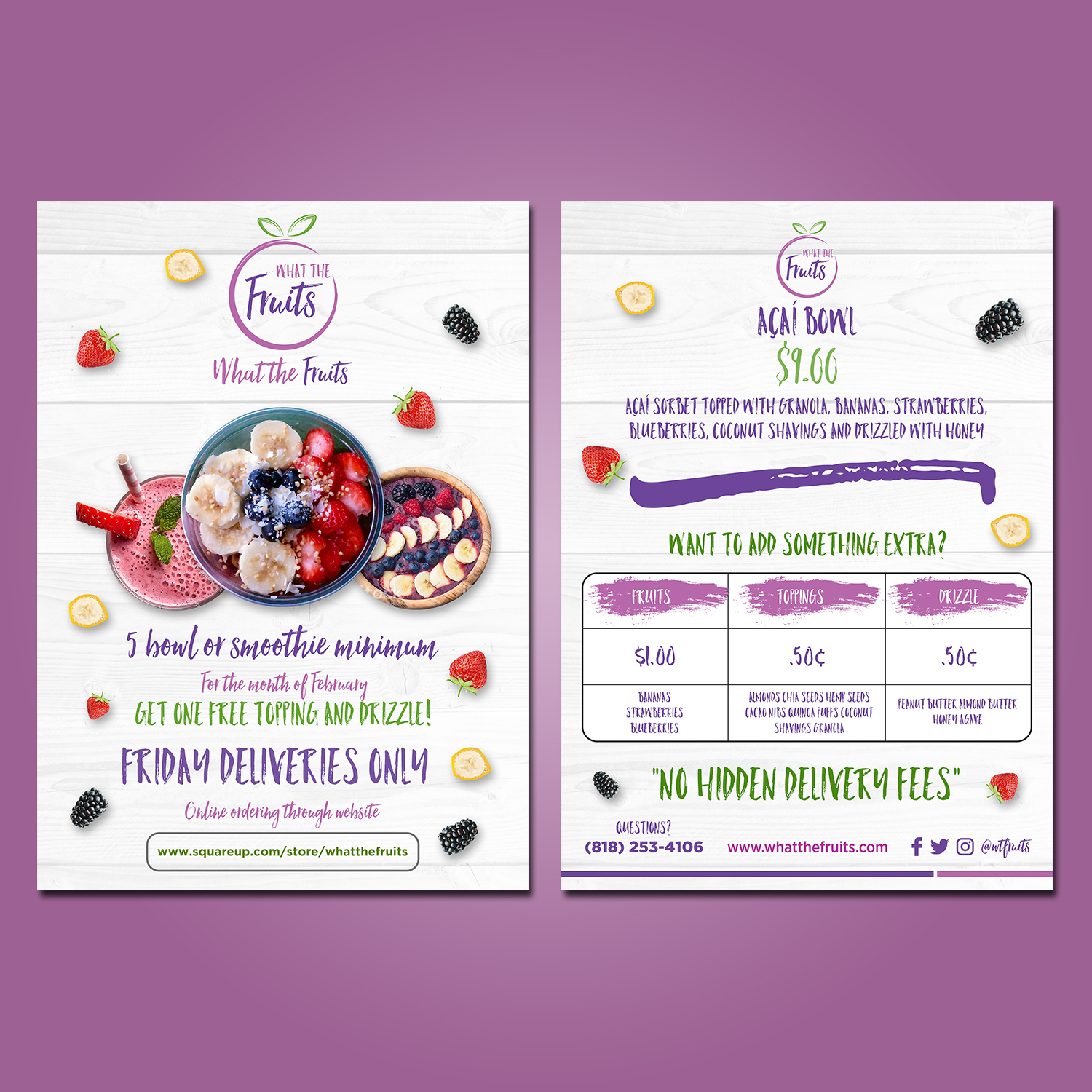 Flyer Design by debdesign for What The Fruits | Design #17385029