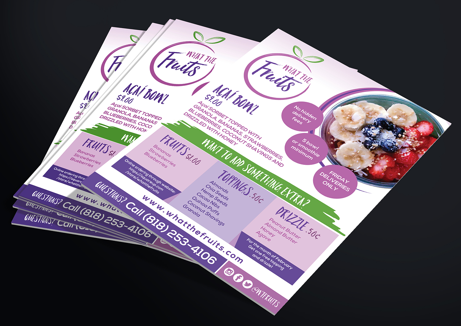 Flyer Design by Deziners Zone for What The Fruits | Design #17363891