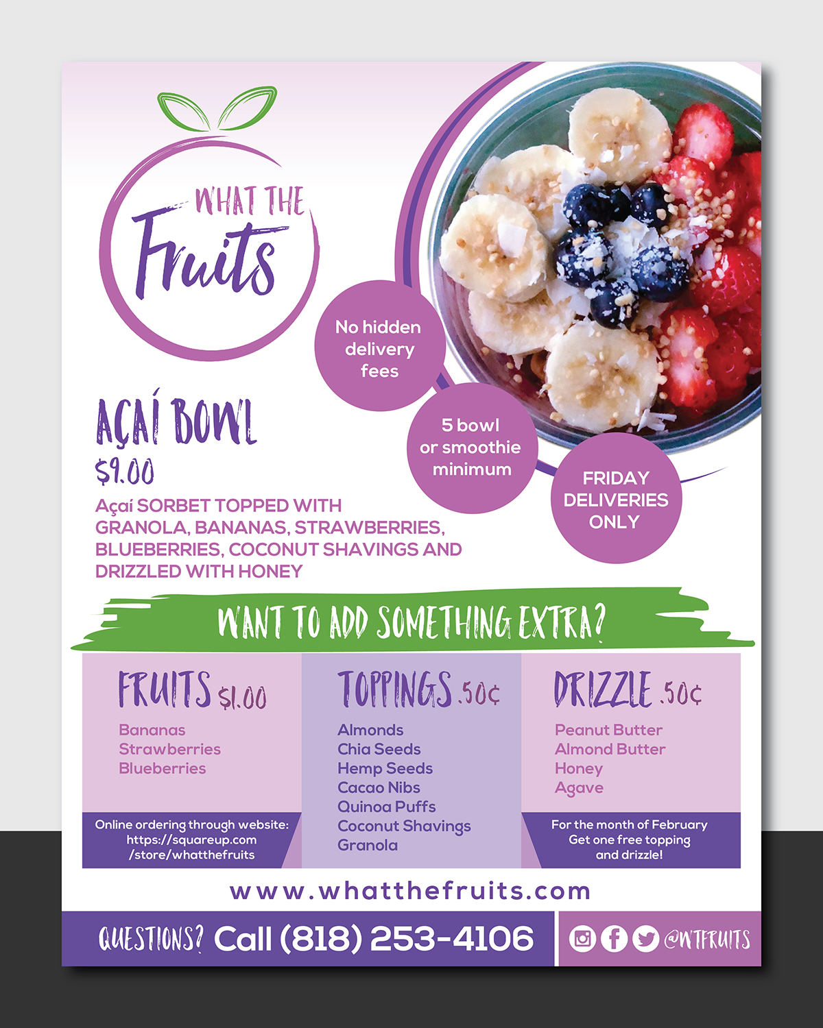 Flyer Design by Deziners Zone for What The Fruits | Design #17363893