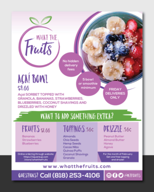 Flyer Design by Deziners Zone for What The Fruits | Design: #17363893